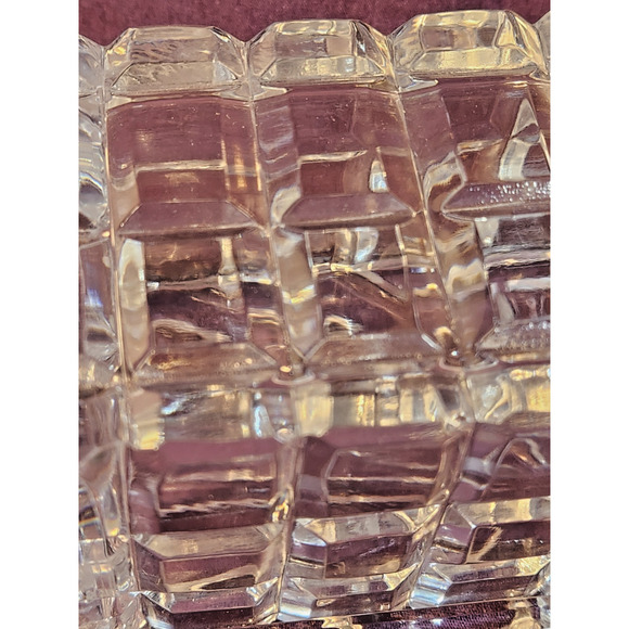 Heavy Crystal Glass Covered Butter Dish Mikasa Atrium? Block Design - Picture 3 of 9